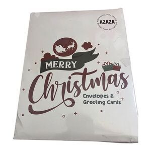 Azaza Christmas Card‎ Boxed With Envelopes 20 Pack Gold Foil Merry Christmas